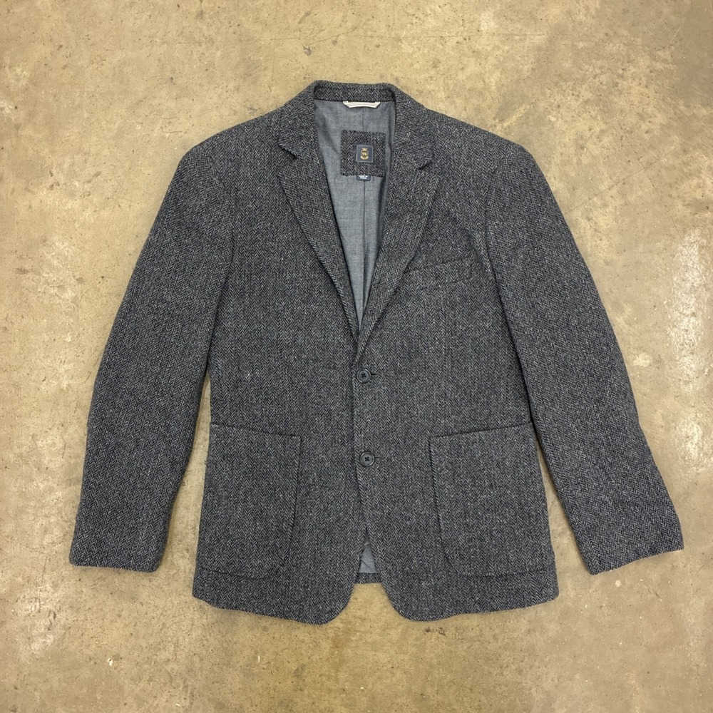 Wallin & Bros Wool Tweed Elegant Grey Suit Jacket Coat Blazer - Men's Size 38